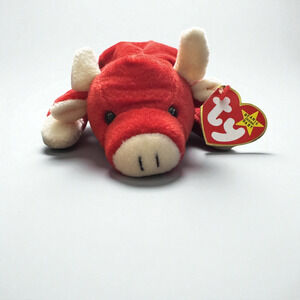 Ty Beanie Babies Snort Red Bull 1995 With Original Tags Very Clean